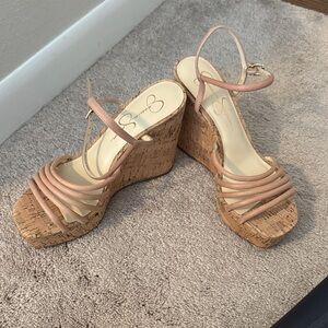 Jessica Simpson Tan Cork Wedge Sandals